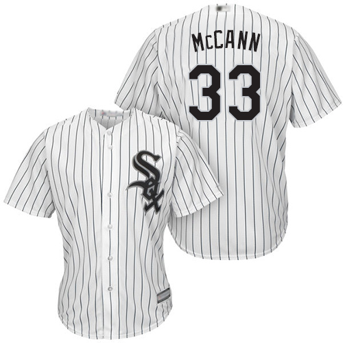 White Sox #33 James McCann White(Black Strip) Home Cool Base Stitched Youth MLB Jersey